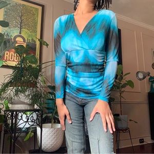 Long sleeve Y2k tie-dye style top by INC International Concepts size small